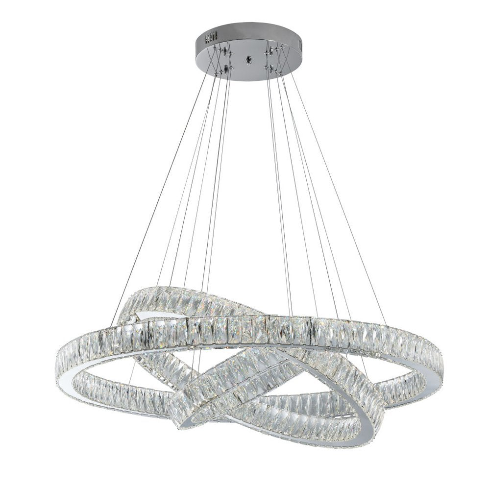 41" 3 Ring Crystal Contemporary Chandelier