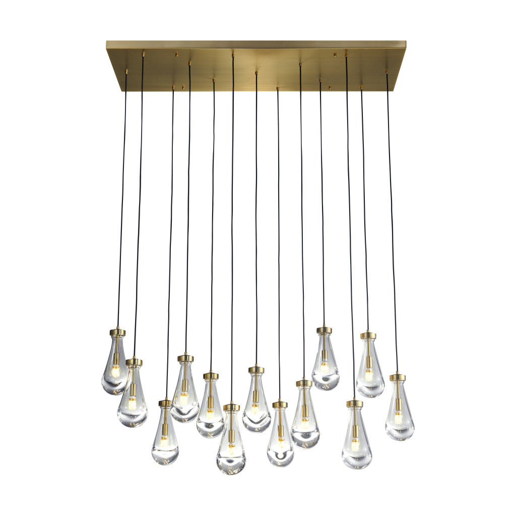 54" Modern 13 Light Droplet Chandelier