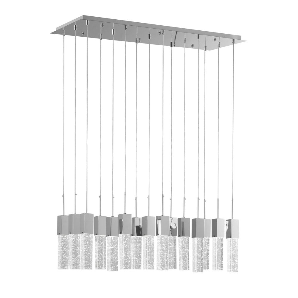 40" Silver 15 Light Cluster Drip Chandelier