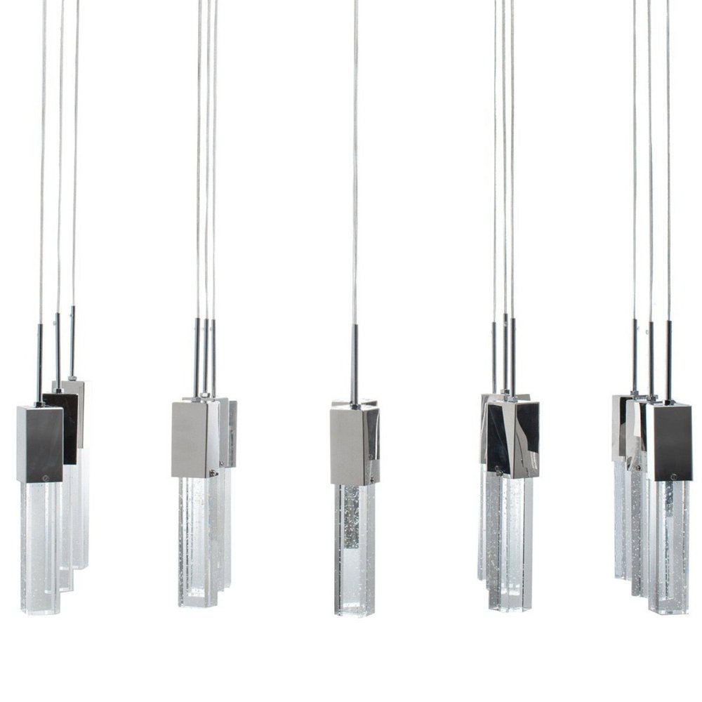 40" Silver 15 Light Cluster Drip Chandelier