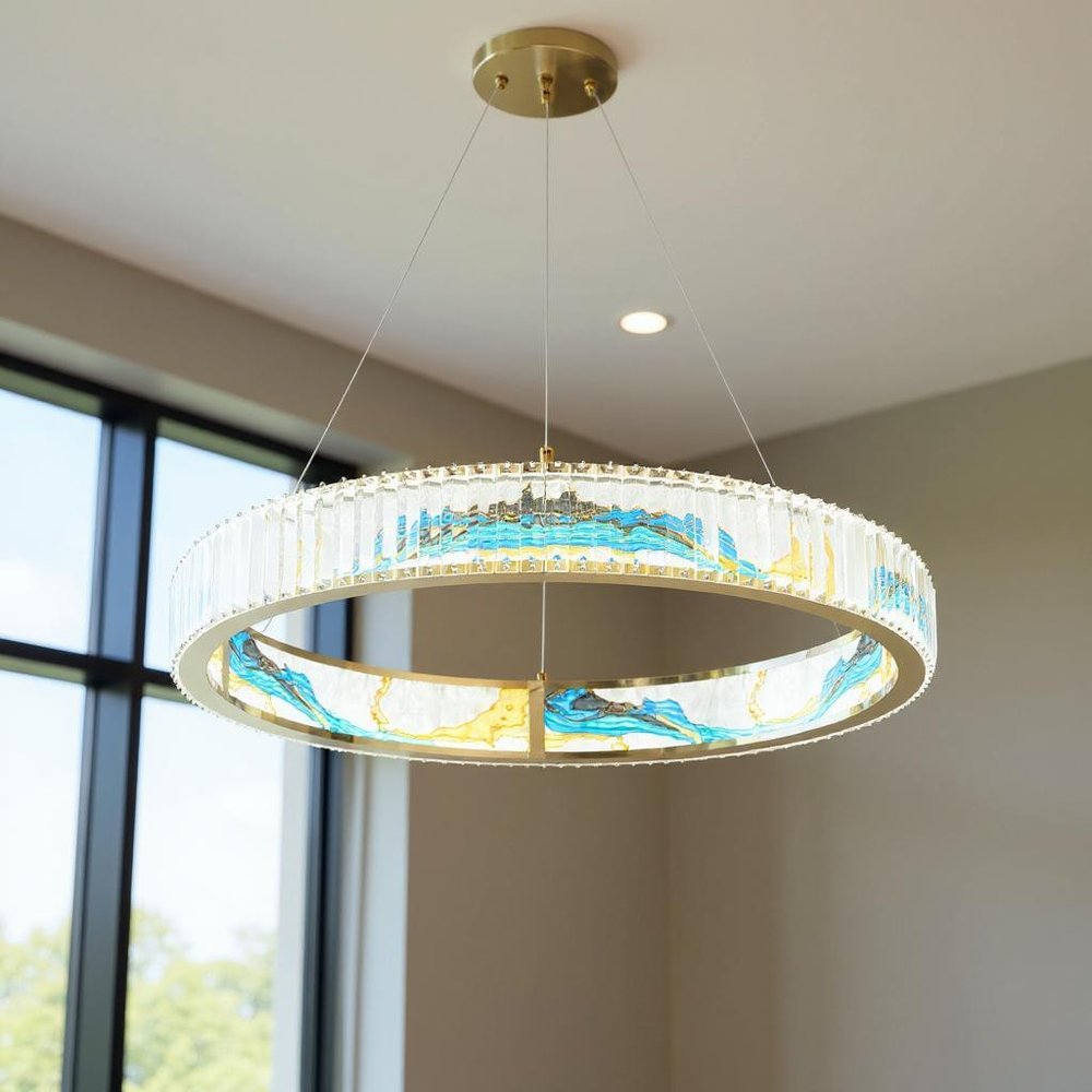 40" Crystal Rainbow Ring Chandelier