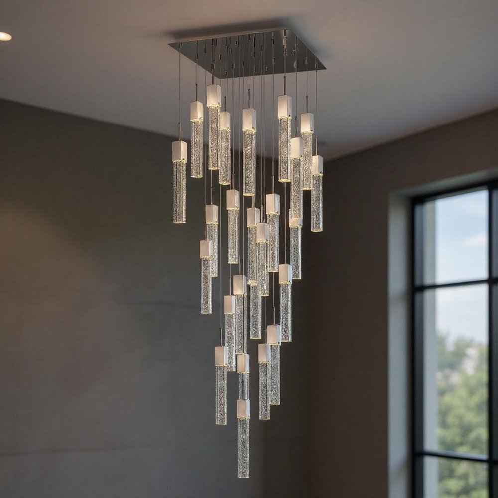 28" Silver 25-Light Drip Chandelier