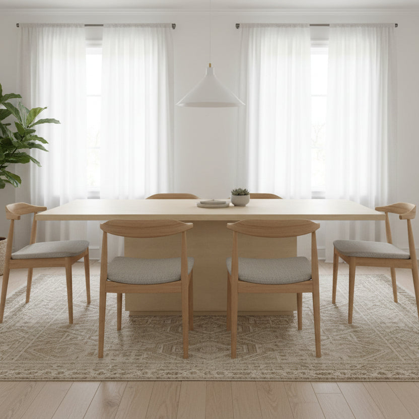 96" Natural Mango Wood Pedestal Dining Table