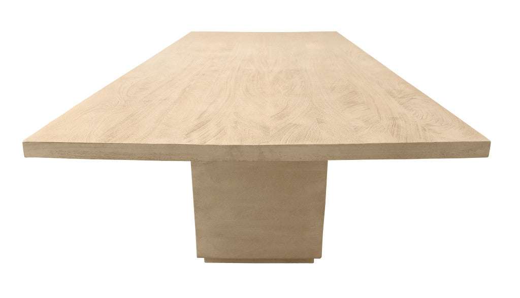 96" Natural Mango Wood Pedestal Dining Table