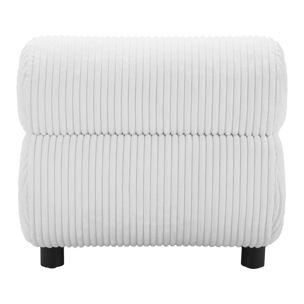30" White and Black Corduroy Side Chair