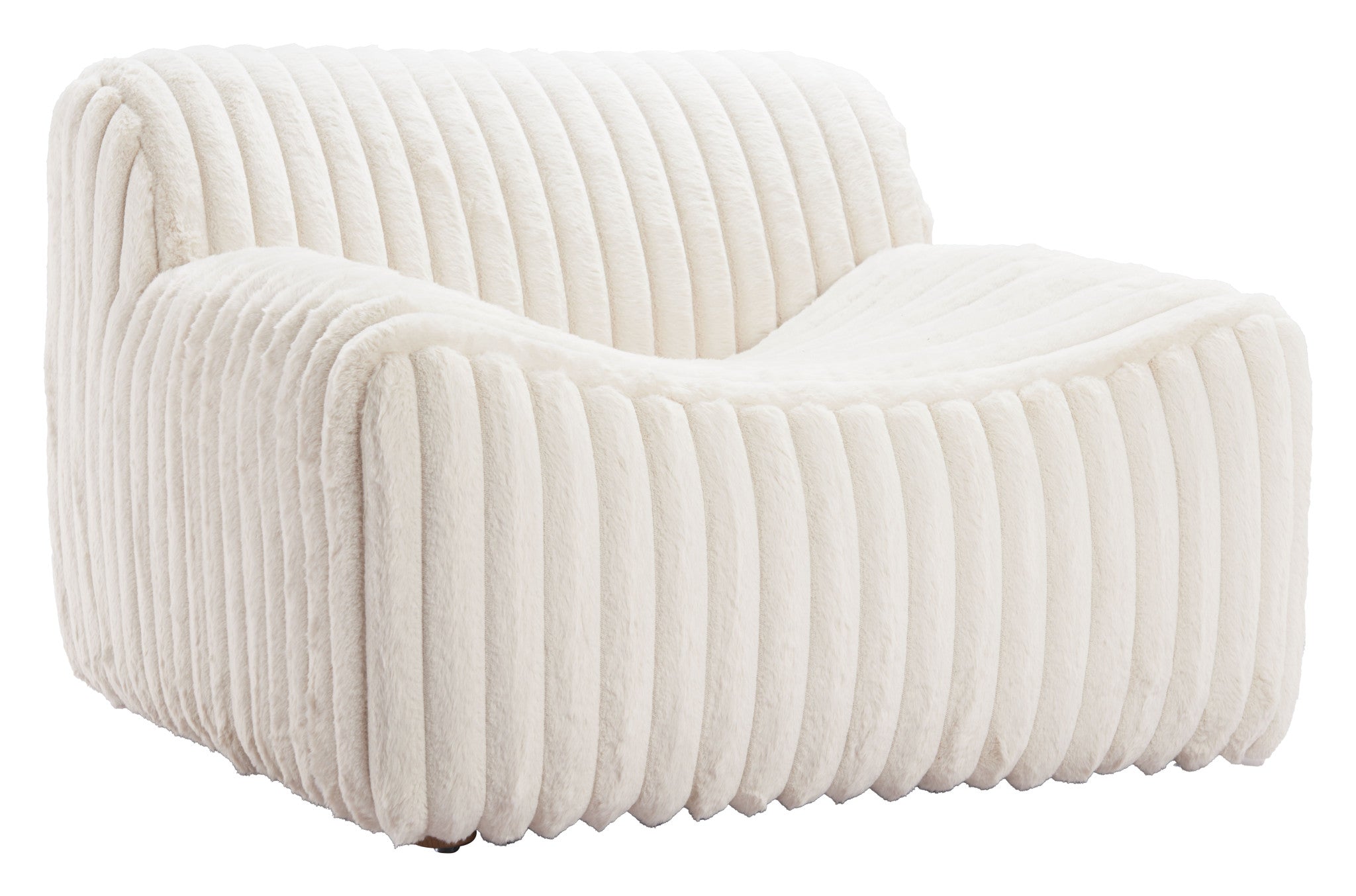 39" Cream Channel Armless Chair