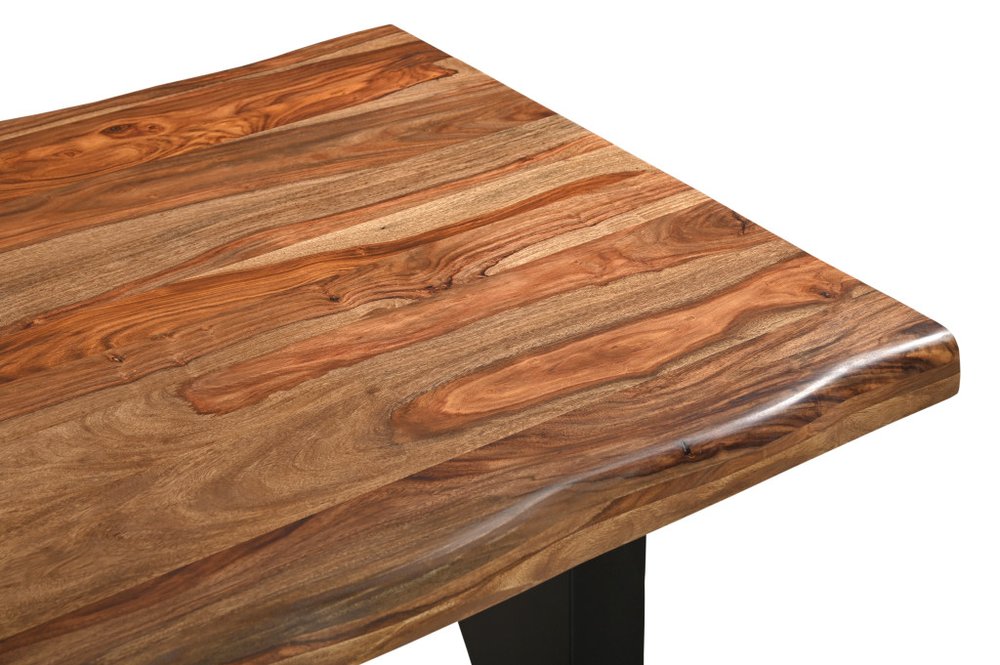 80" Brown and Black Wood Live Edge Dining Table