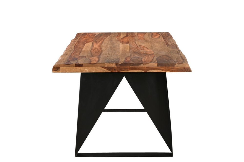 80" Brown and Black Wood Live Edge Dining Table