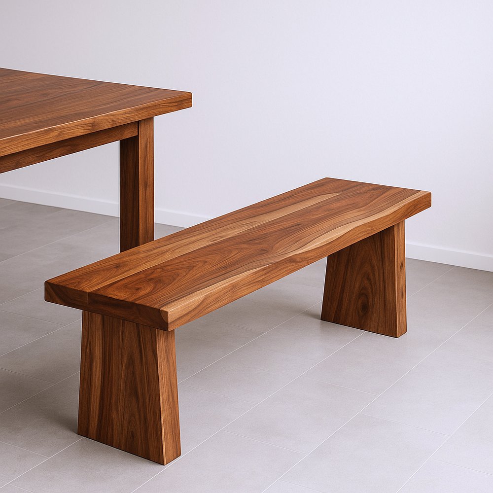 75" Brown Live Edge Wood Dining Bench
