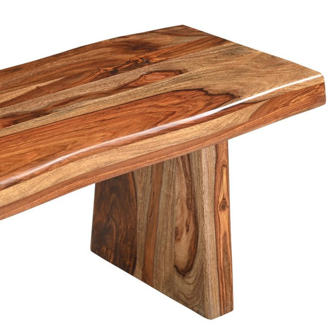 75" Brown Live Edge Wood Dining Bench