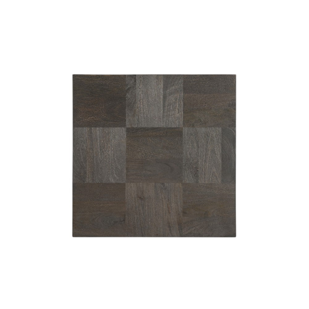 22" Square Wood Pedestal Side Table
