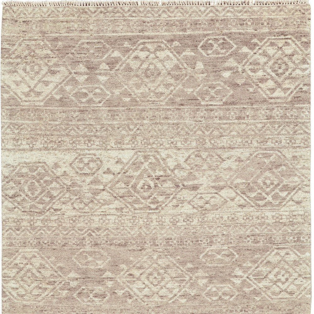 Brown and Tan Southwestern Fringe Rug