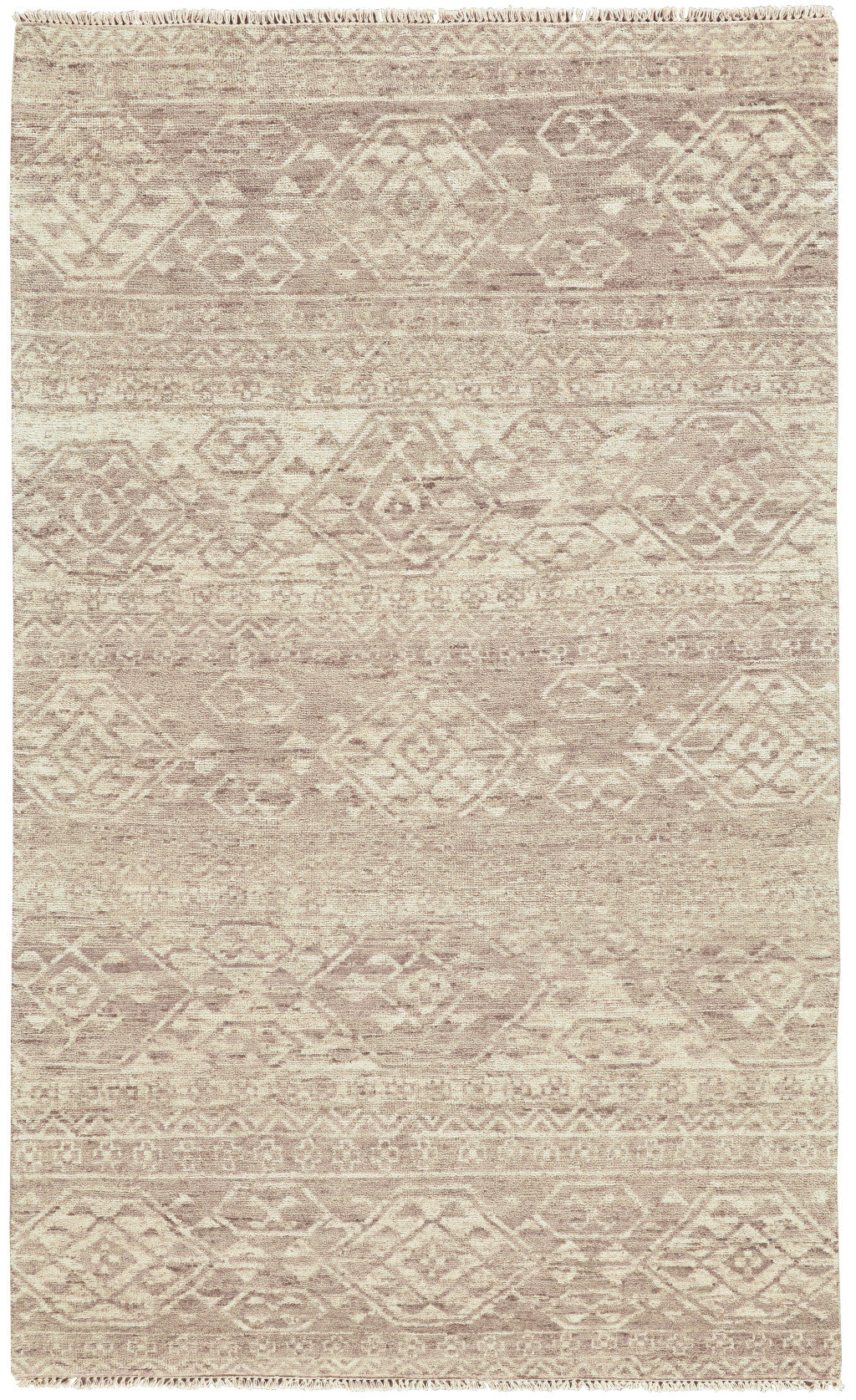 Brown and Tan Southwestern Fringe Rug