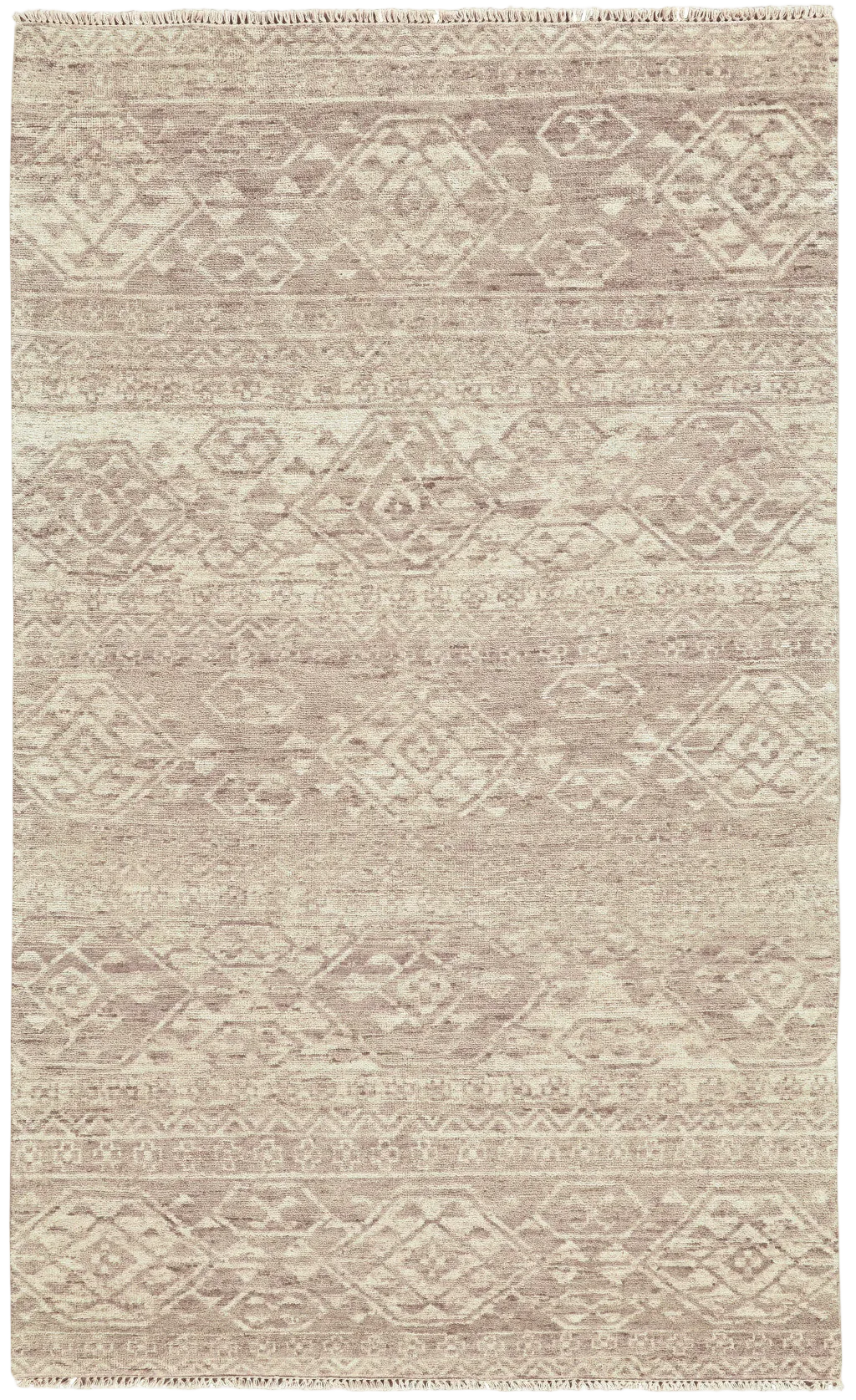 Brown and Tan Southwestern Fringe Rug
