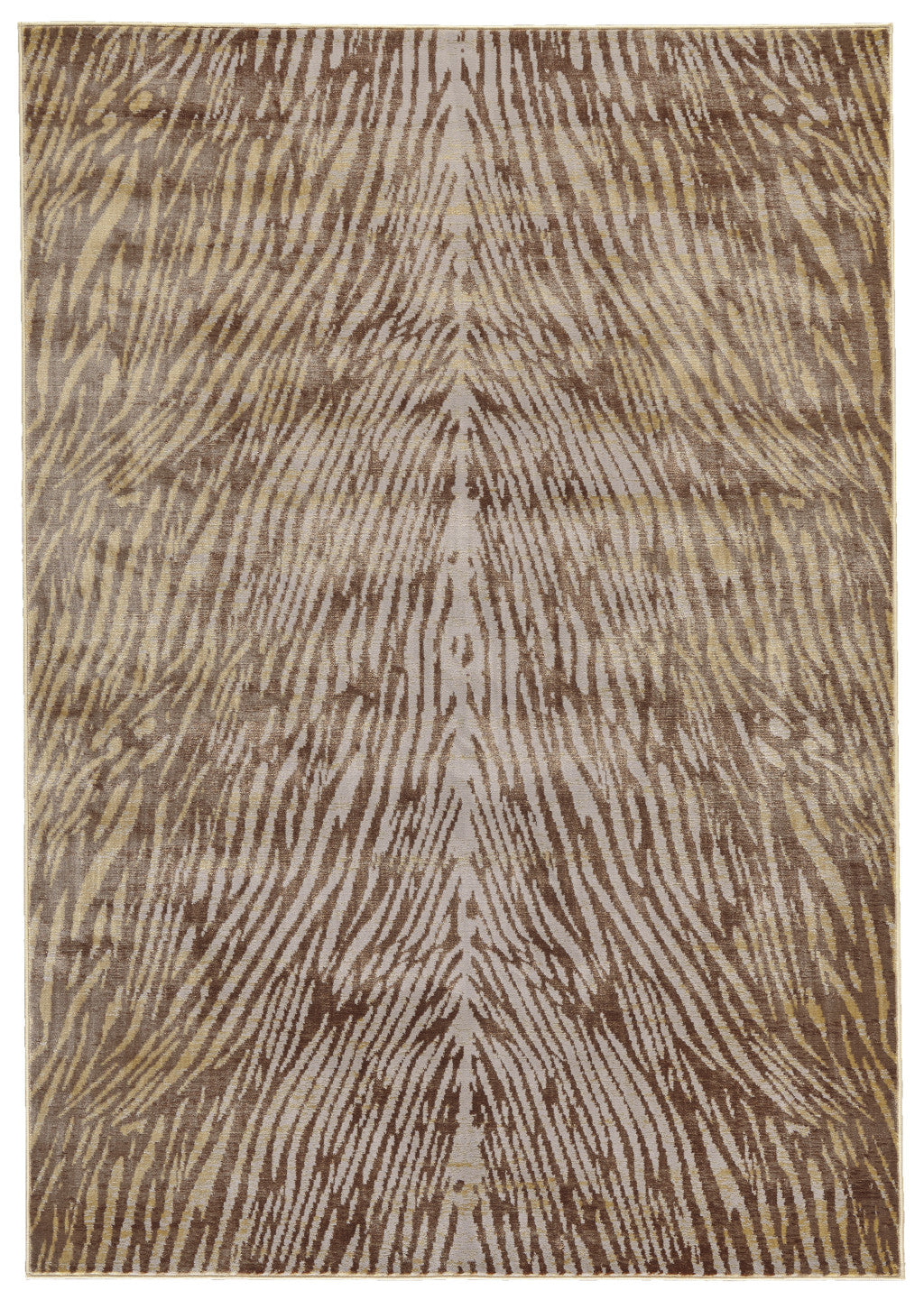 Brown and Tan Faux Animal Print Rug