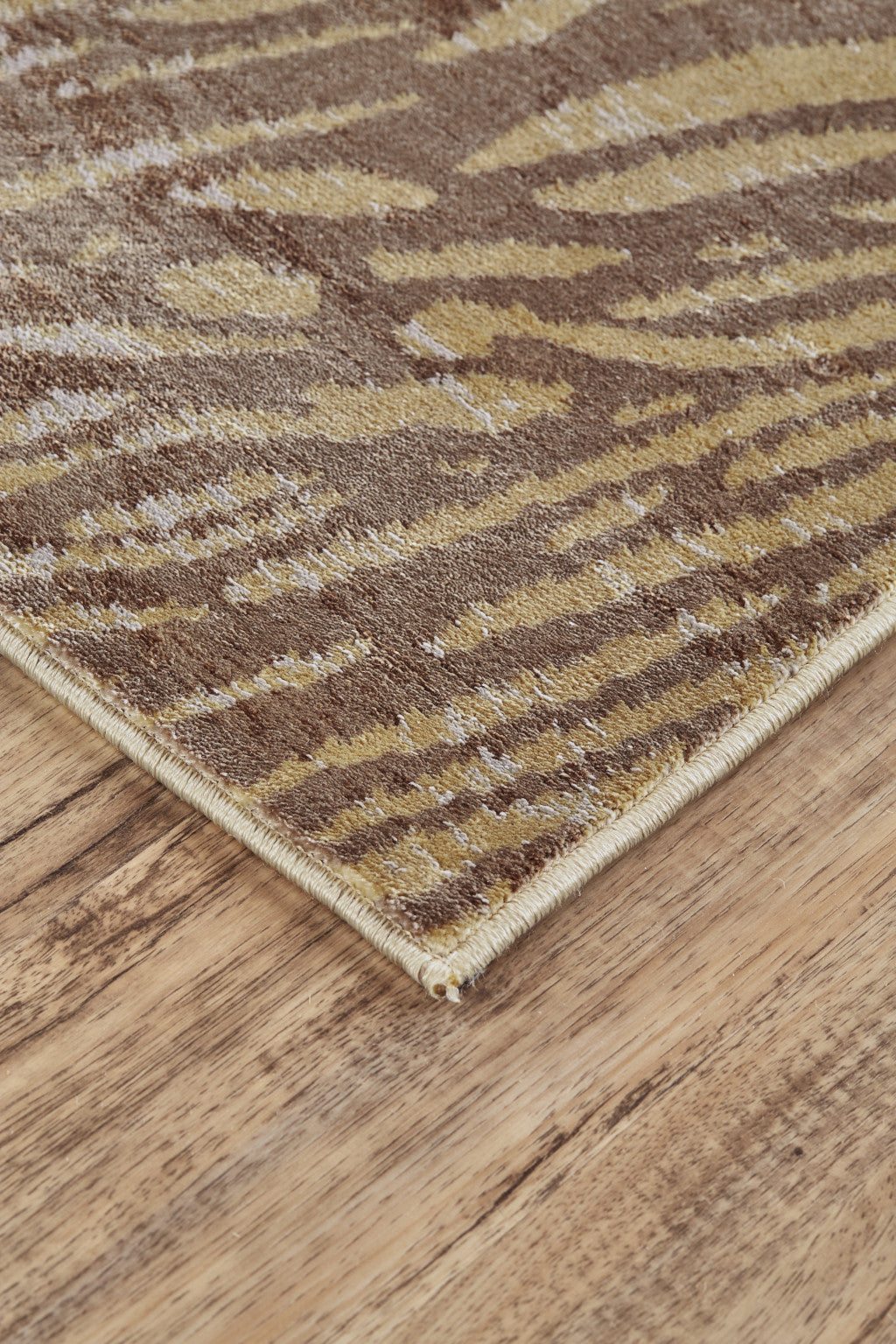 Brown and Tan Faux Animal Print Rug