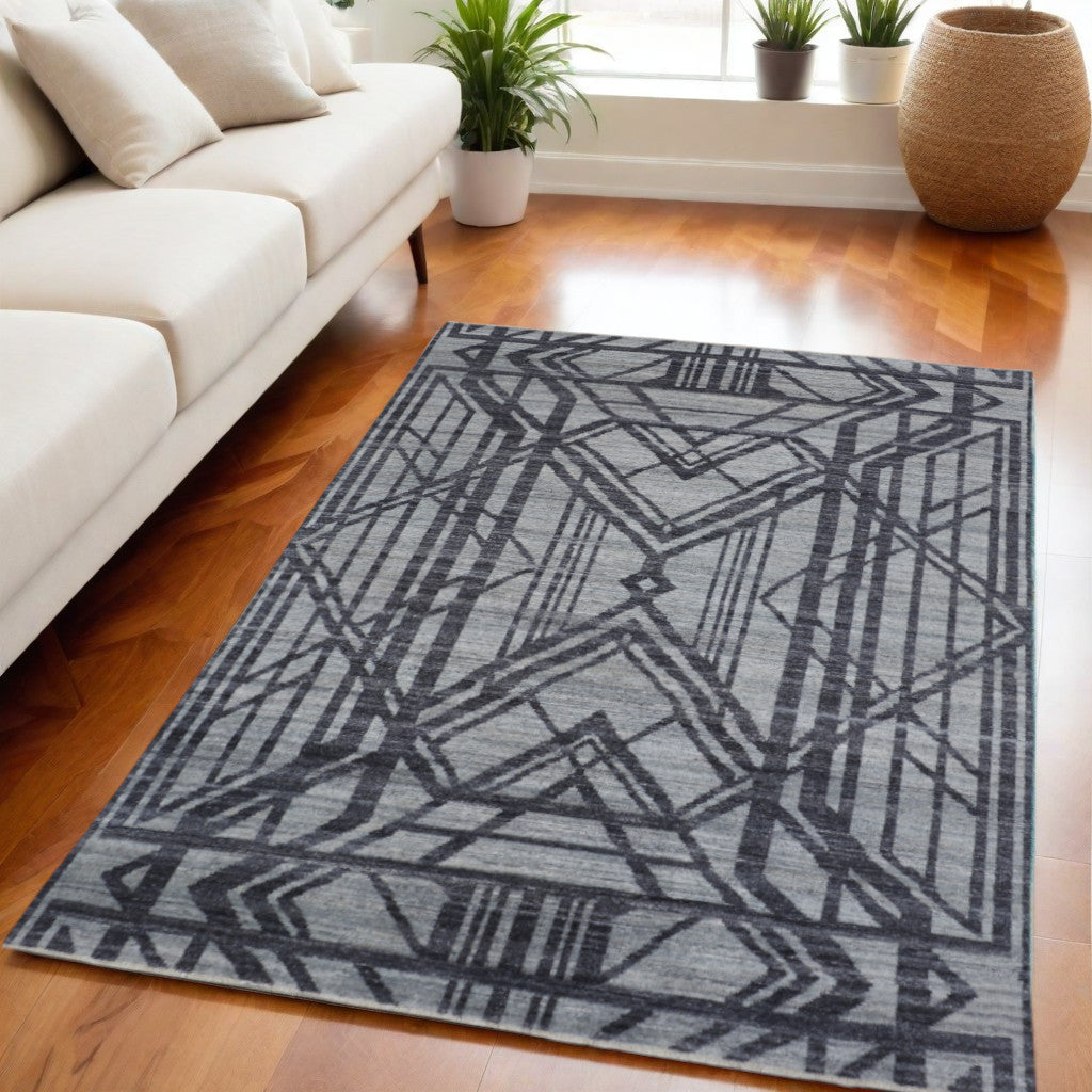 Gray Deco Geometric Rug