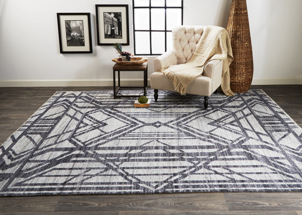 Gray Deco Geometric Rug