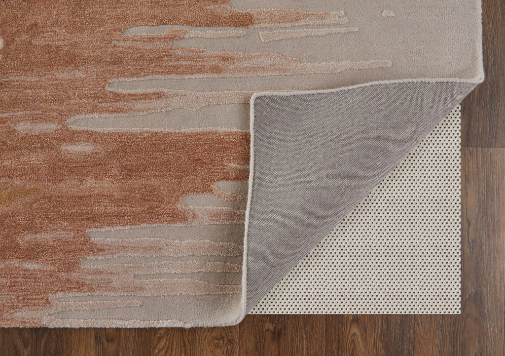 Tan, Brown and Orange Brush Strokes Rug