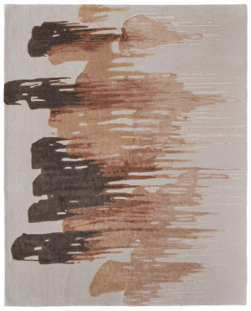 Tan, Brown and Orange Brush Strokes Rug