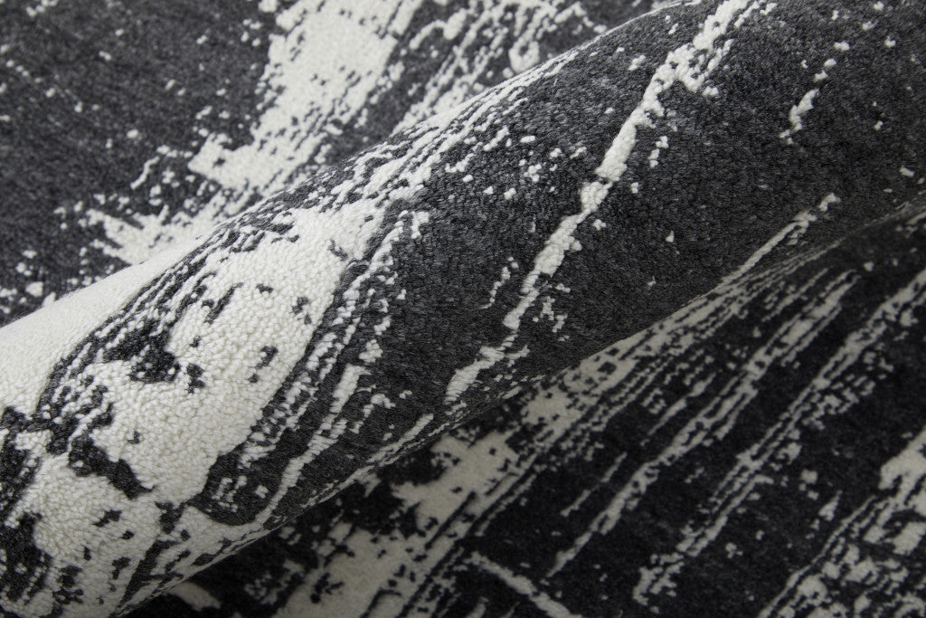 Black and Gray Abstract Rug