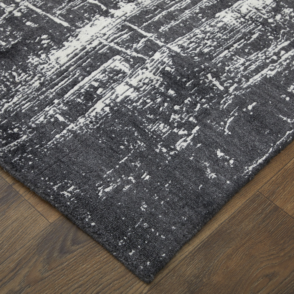 Black and Gray Abstract Rug