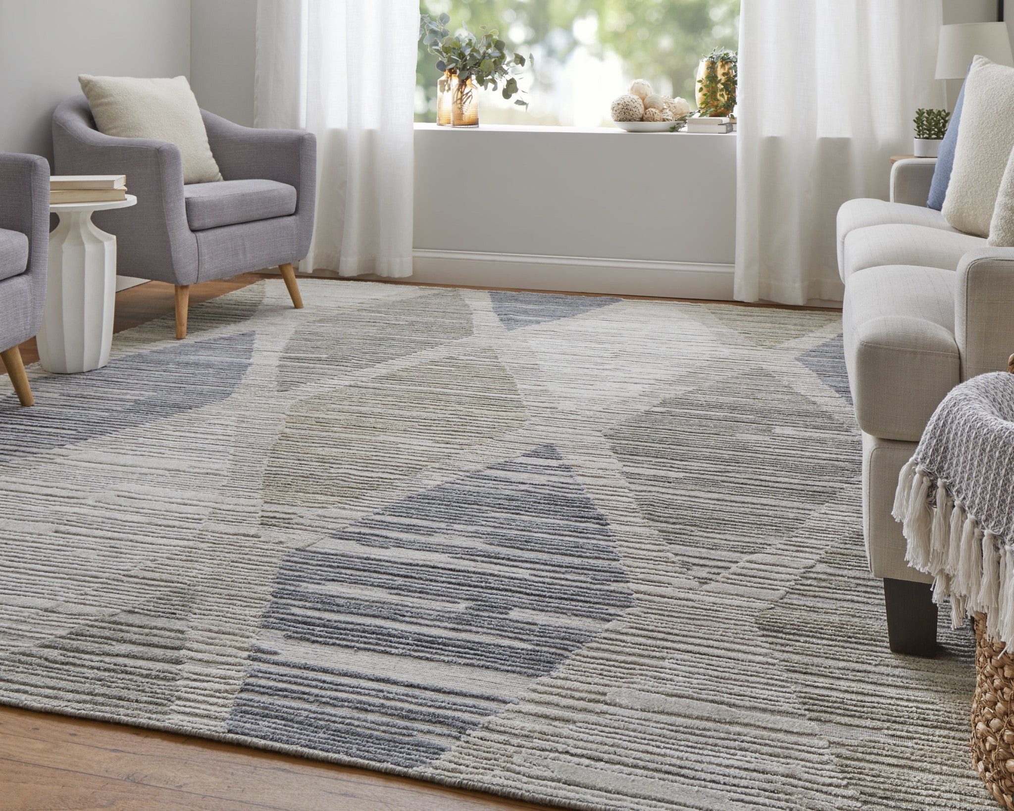 White Pane Hand Woven Rug