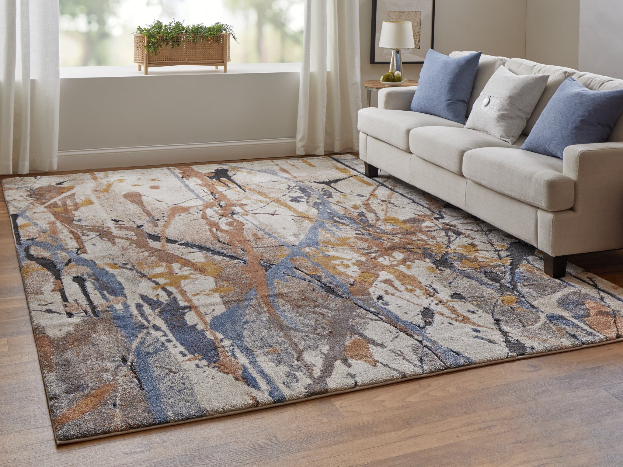 Multi-Color Paint Splat Area Rug