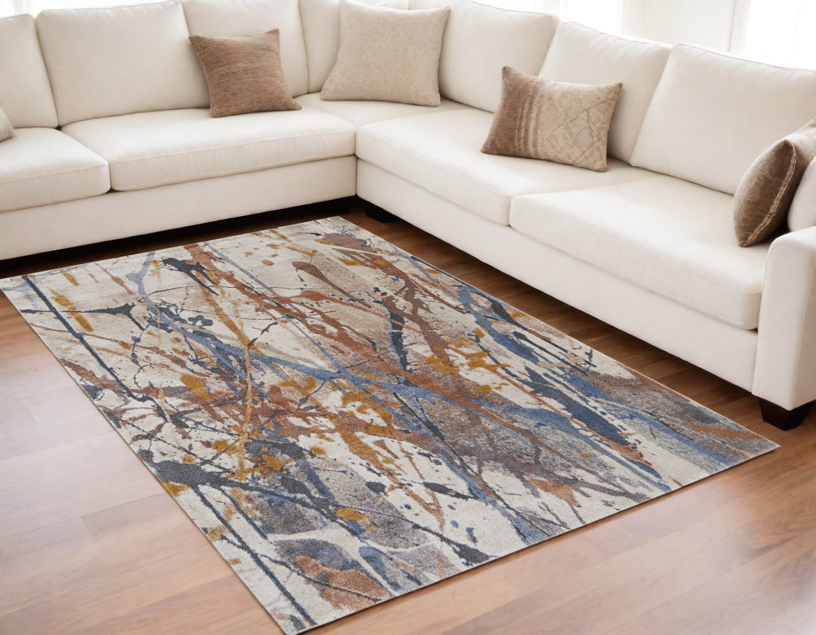 Multi-Color Paint Splat Area Rug