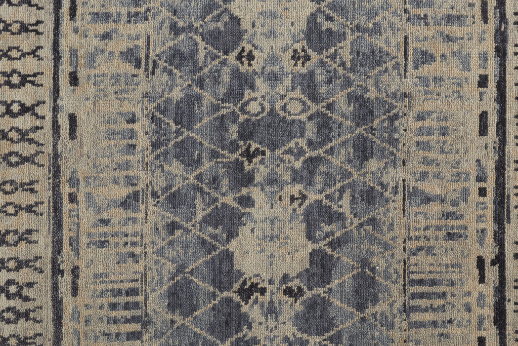 Gray, Blue, and Beige Lodge Rug