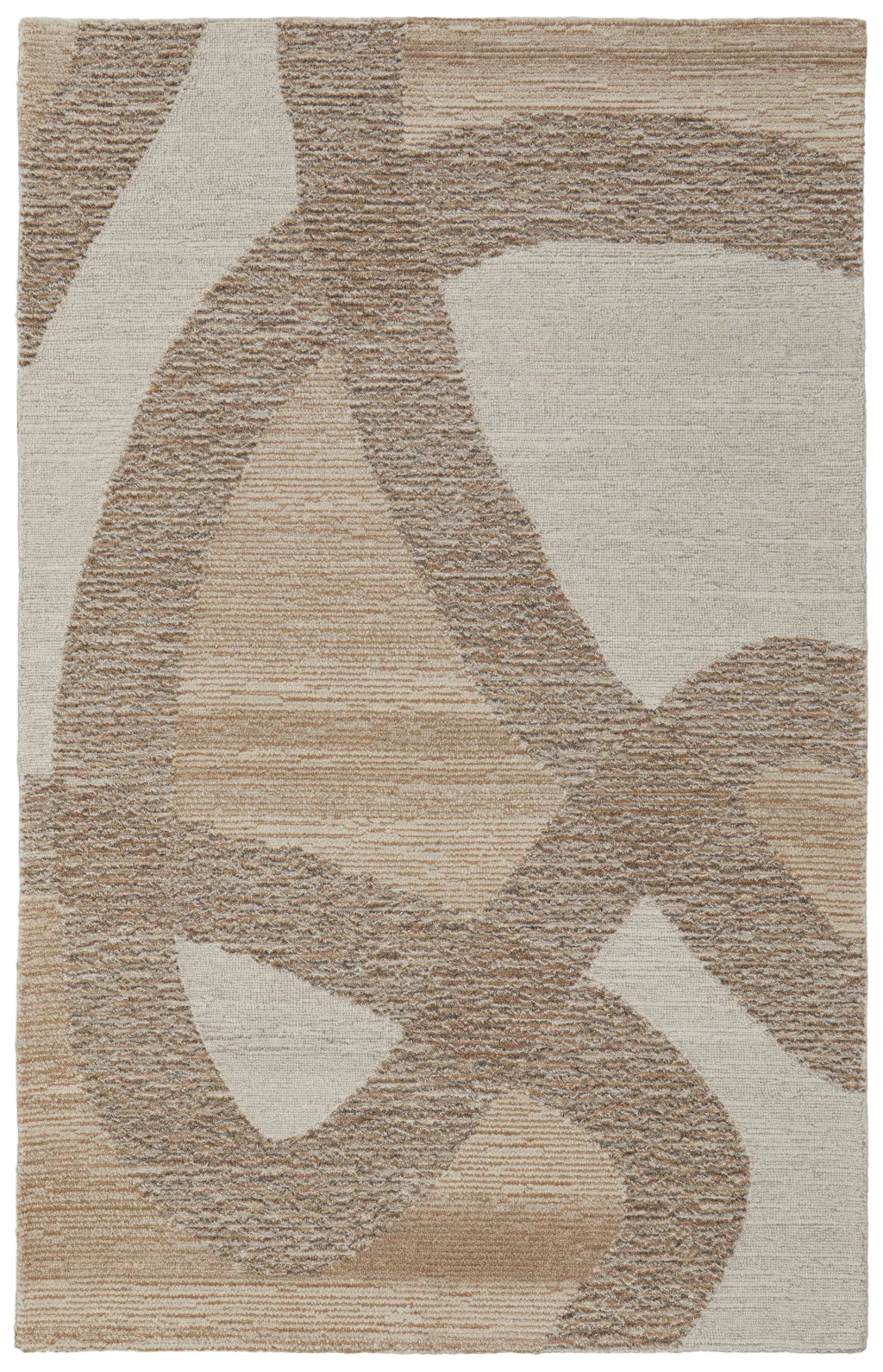 Brown and Tan Abstract Track Rug