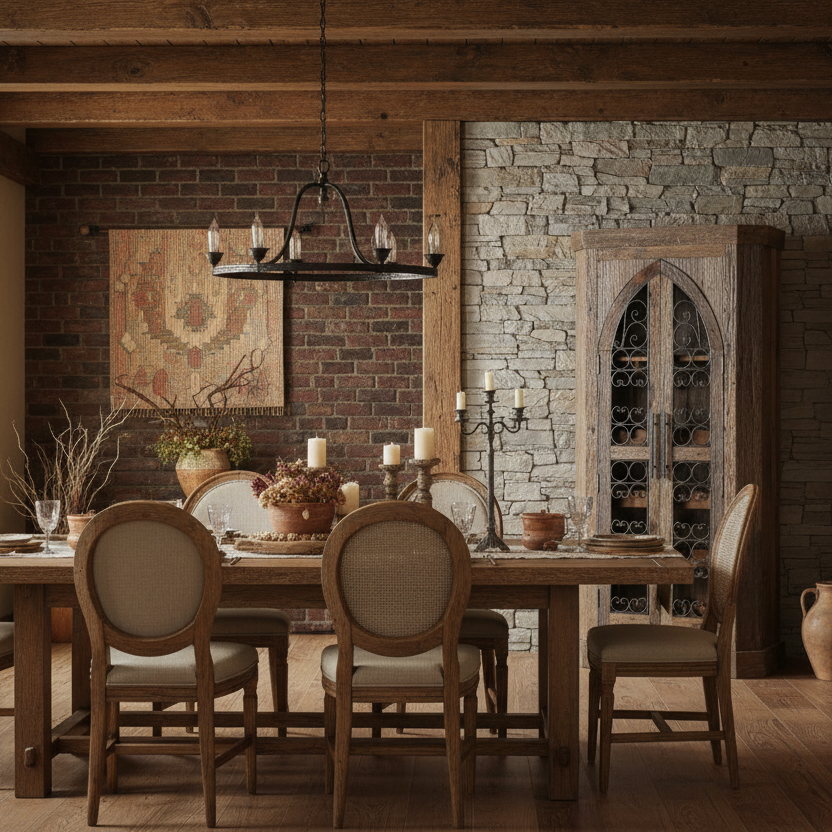 36" Brown Wood Arch Wine Cabinet