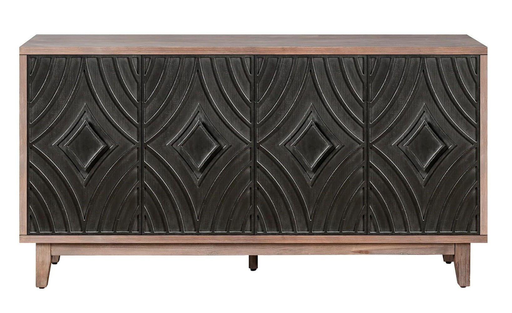 60" Brown and Black Diamond Sideboard