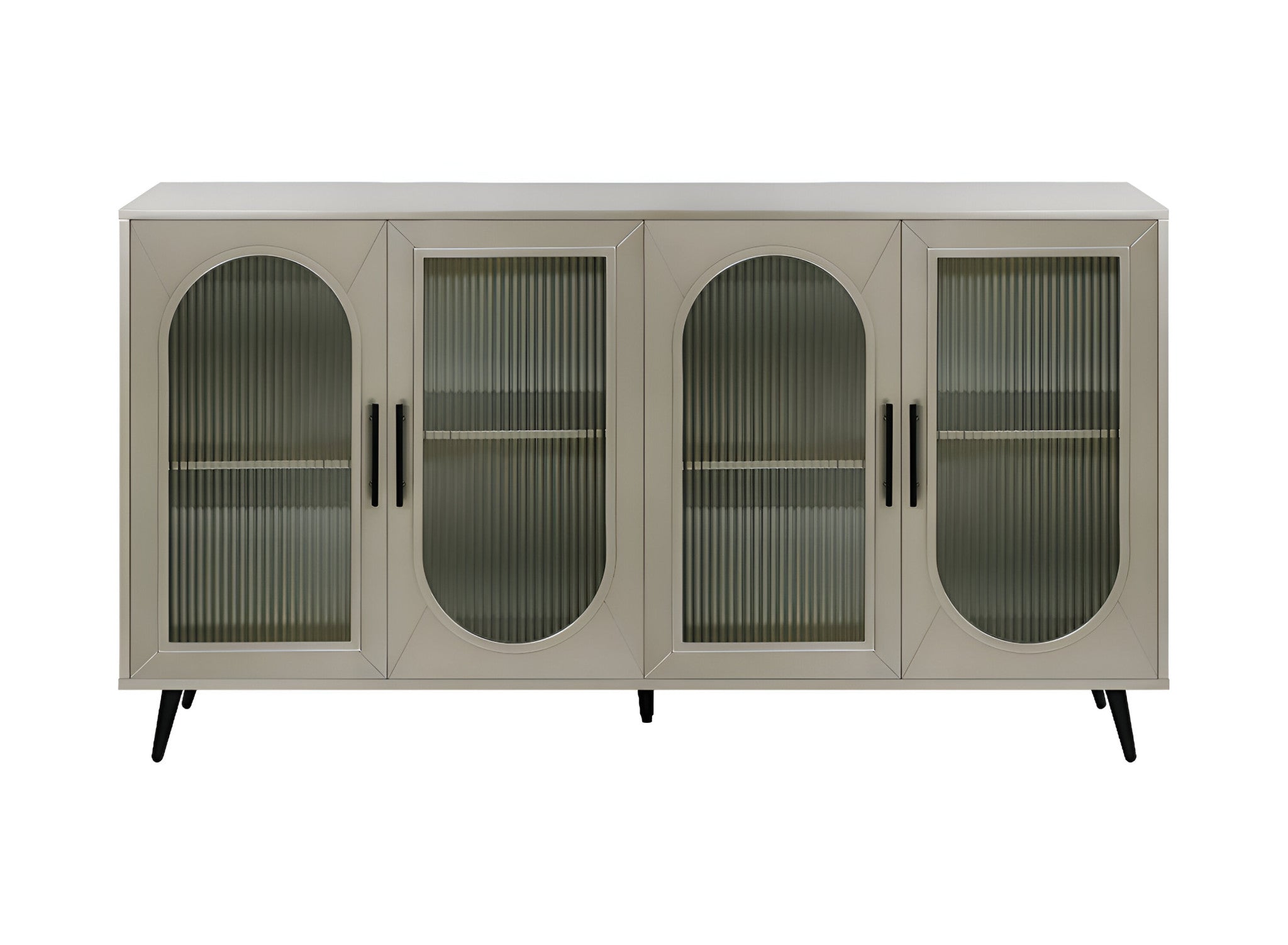 60" Wood Mid-Century Arches Sideboard