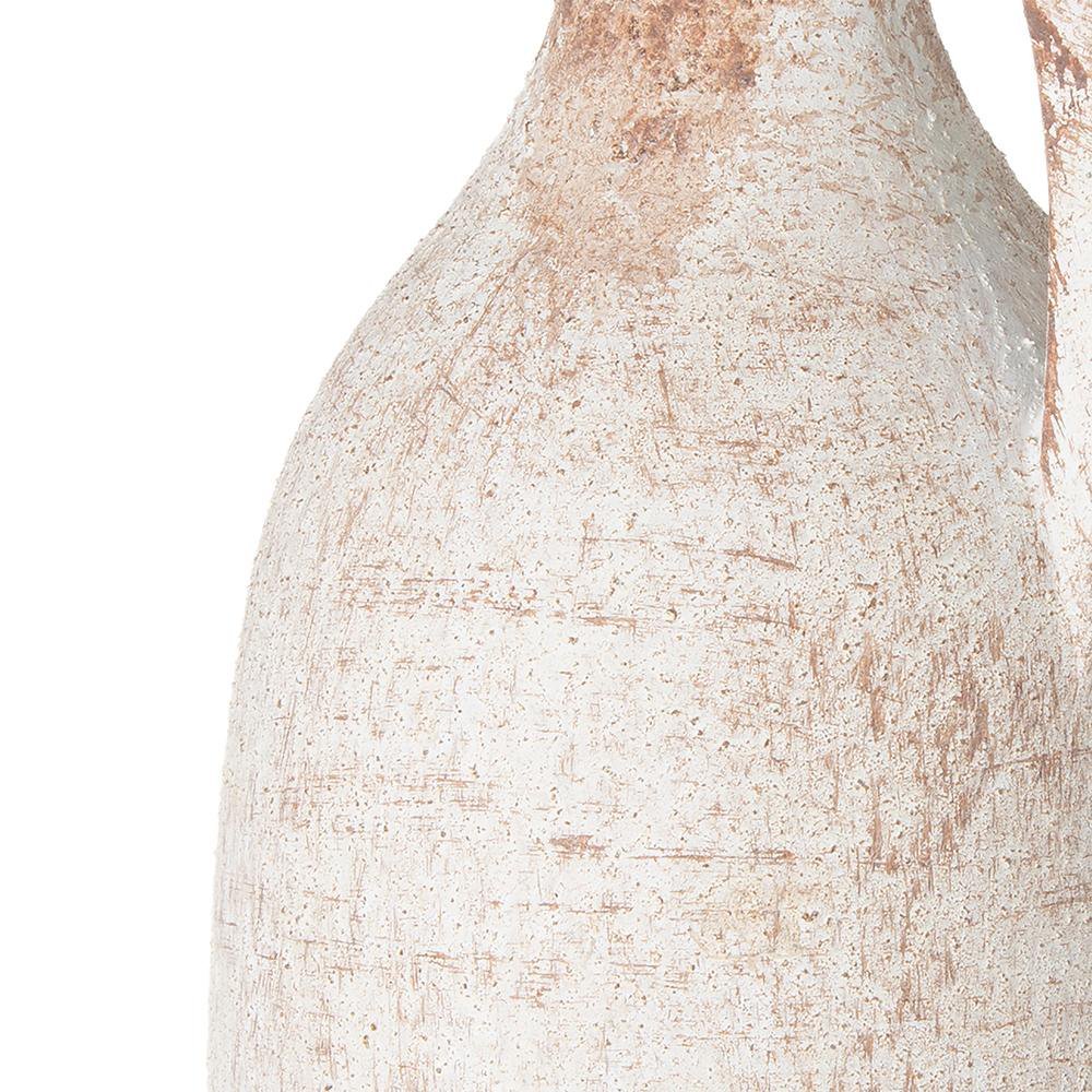 12" Ivory and Brown Faded Cylinder Jug Vase
