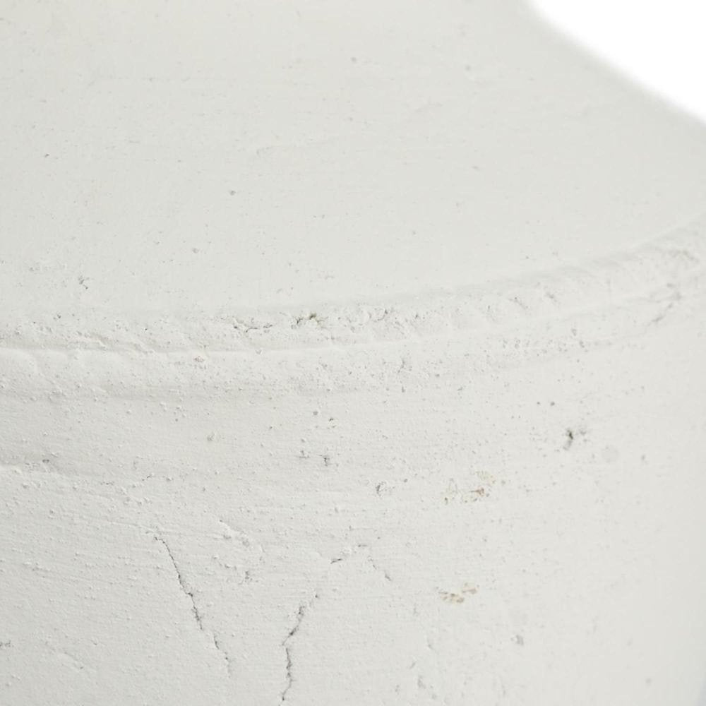 14" White Terracotta Coastal Vase