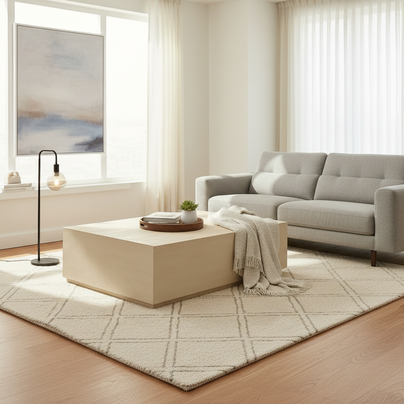 72" Natural Solid Wood Distressed Rectangle Coffee Table