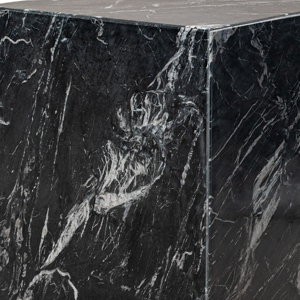 20" Marble Square Block End Table