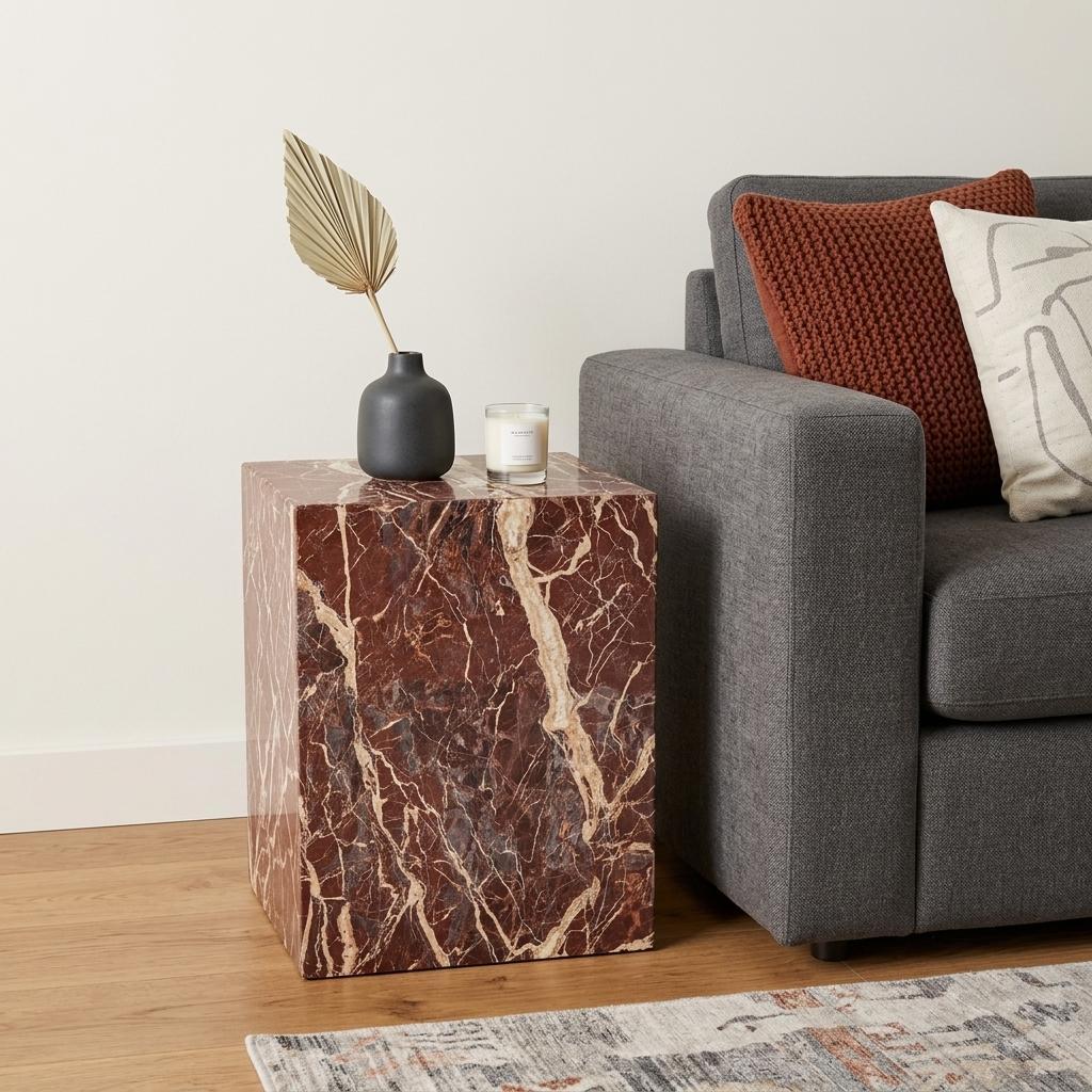 20" Marble Block End Table