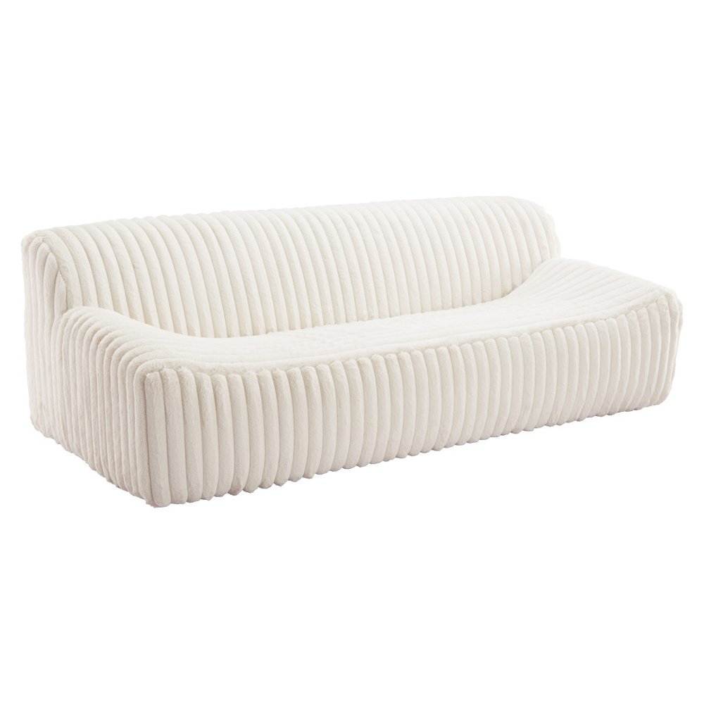 89" Cream Corduroy Armless Sofa