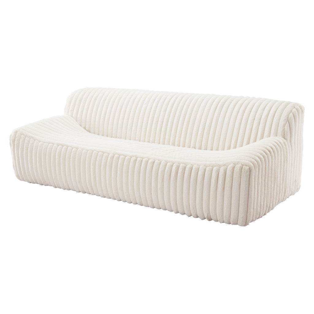 89" Cream Corduroy Armless Sofa