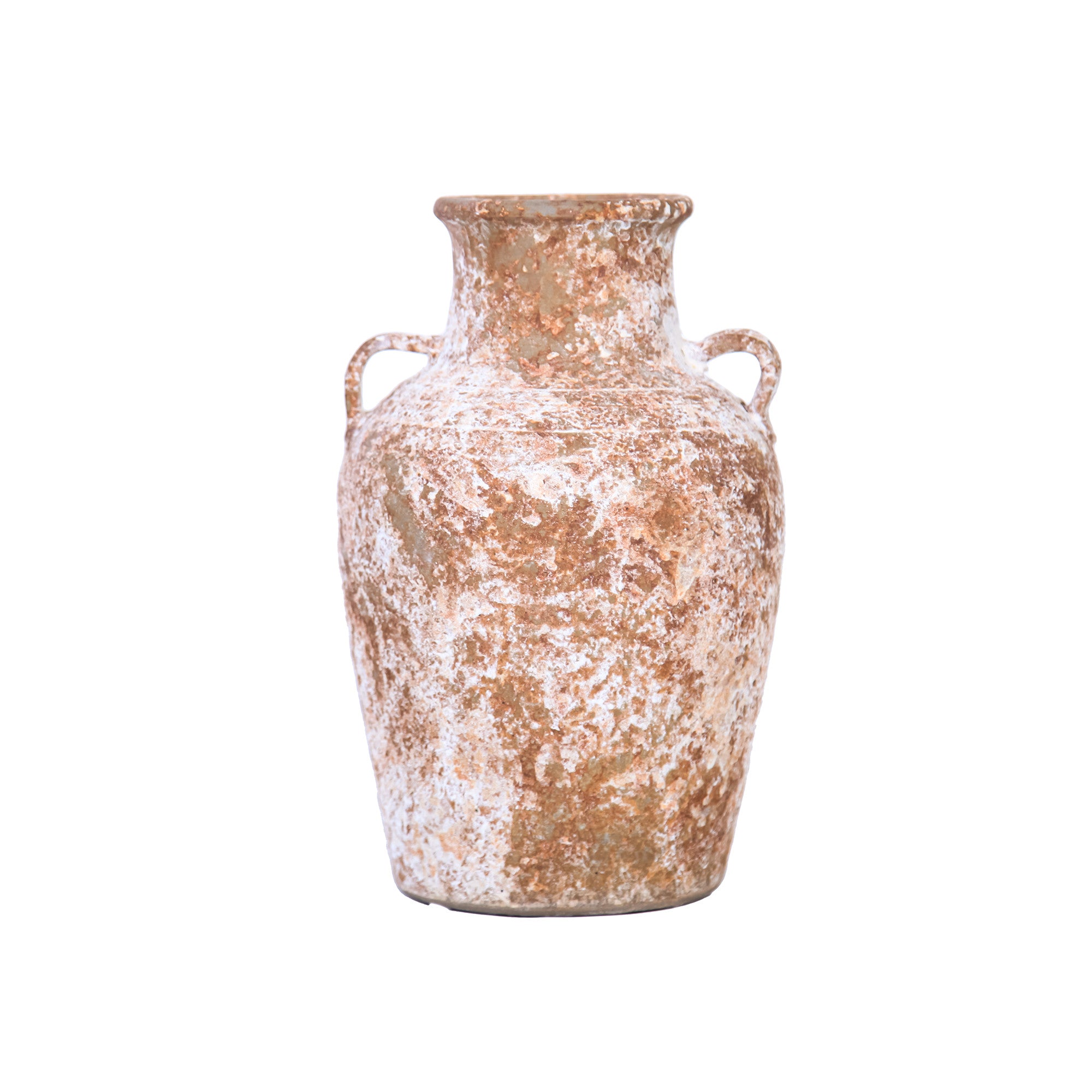 12" Terracotta and White Amphora Greek Vase