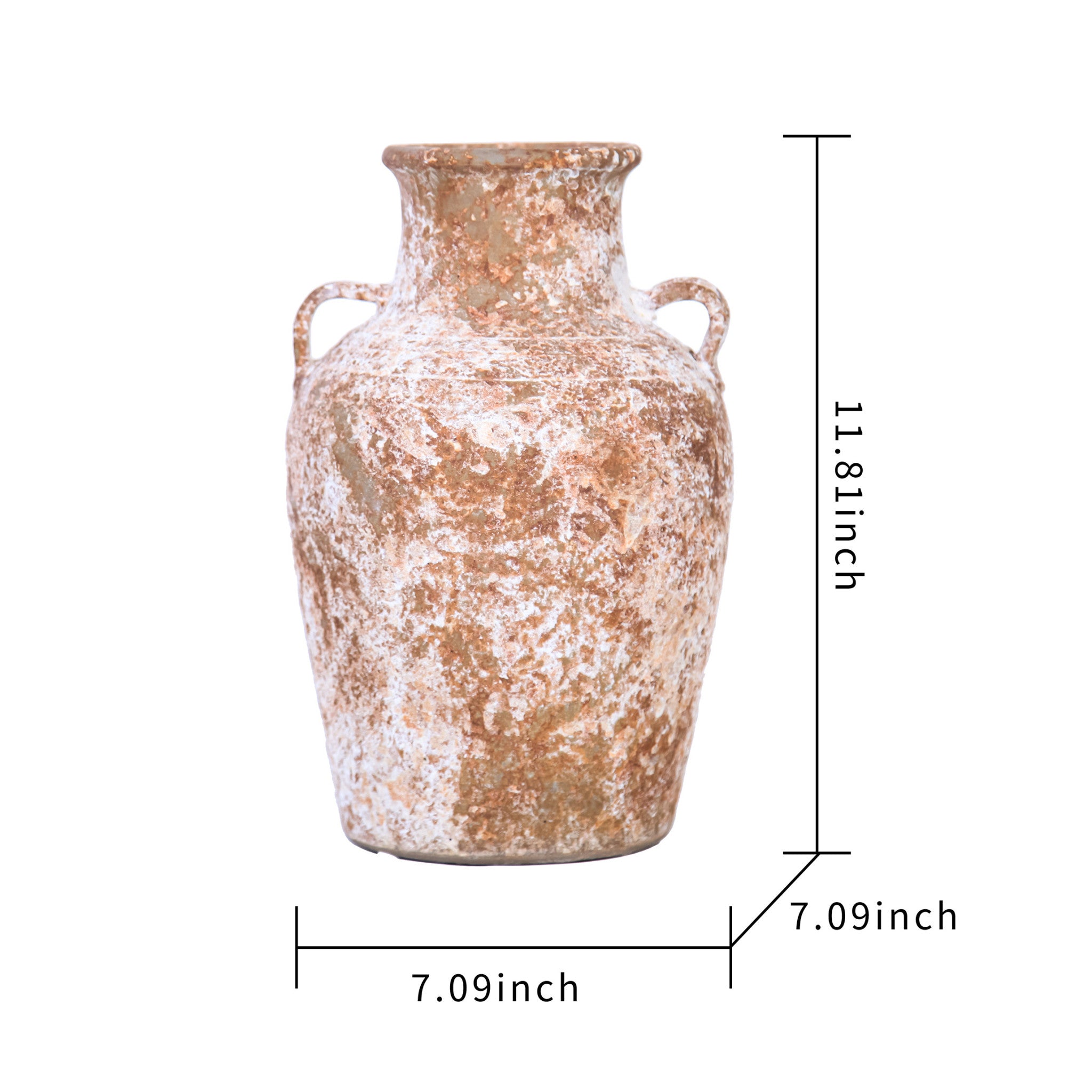 12" Terracotta and White Amphora Greek Vase