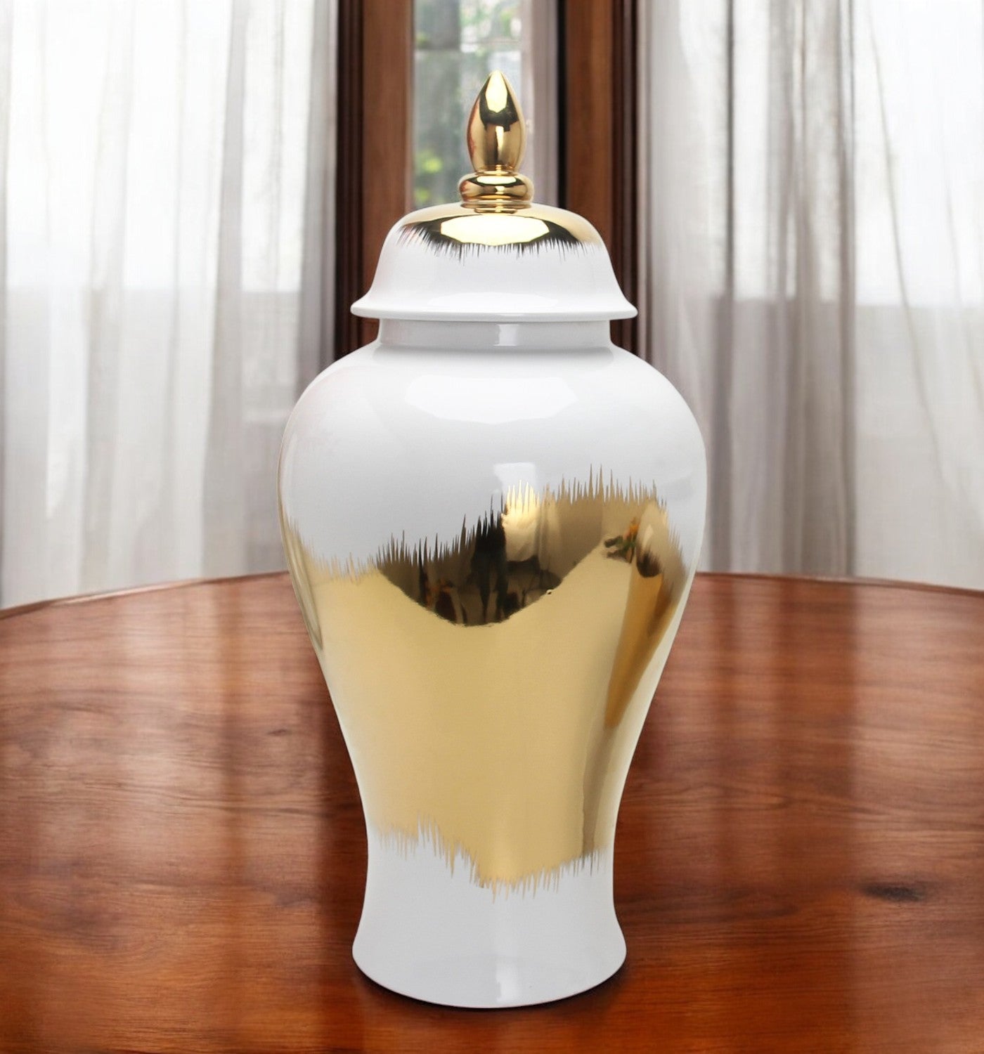 19" Gold Accented Dome Lid Ginger Jar