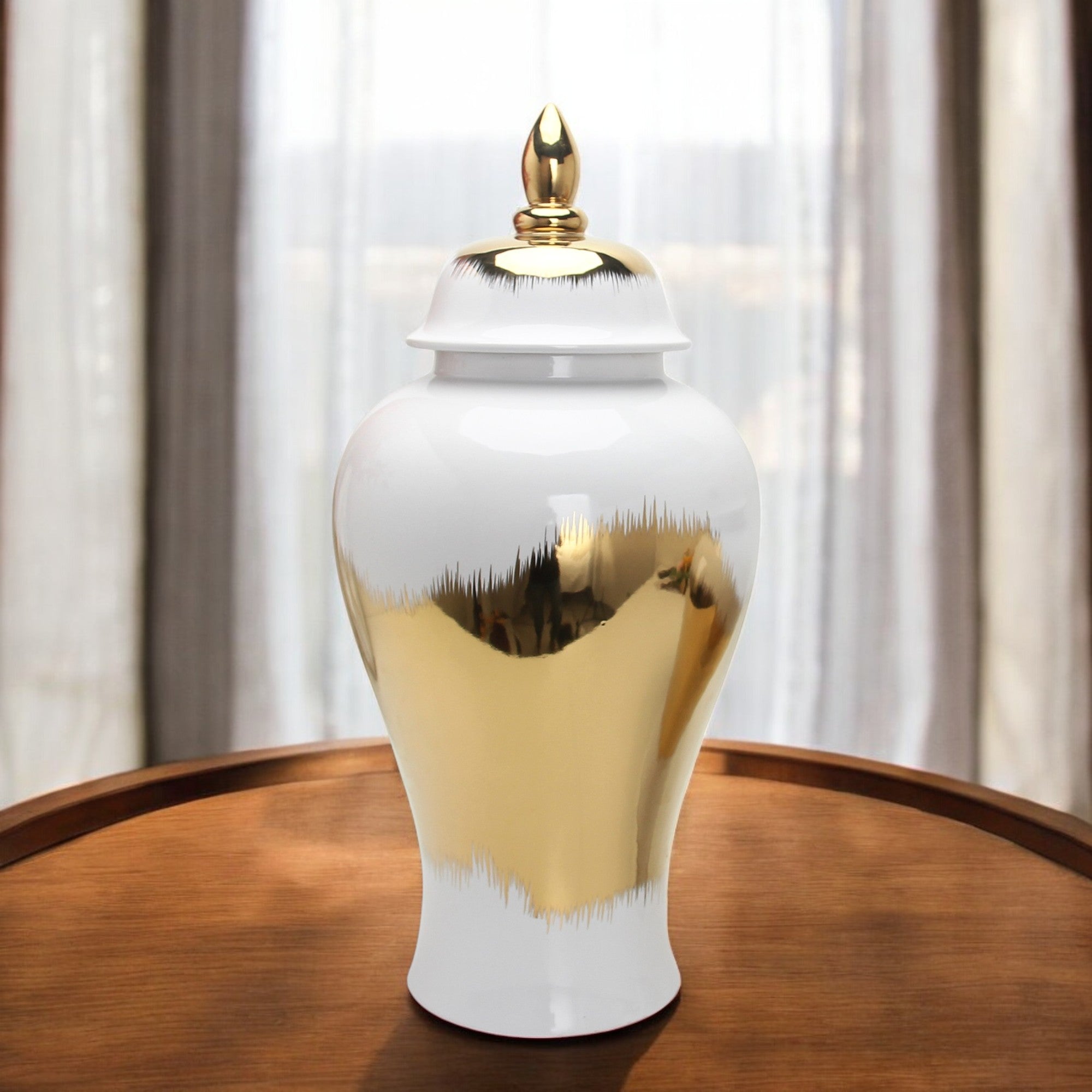 Gold Abstract Ginger Jar