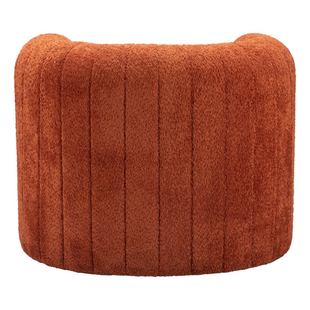 37" Burnt Orange Floating Tufted Barrel Chair