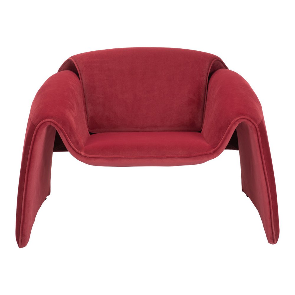 40" Red Velvet Modern Float Accent Chair