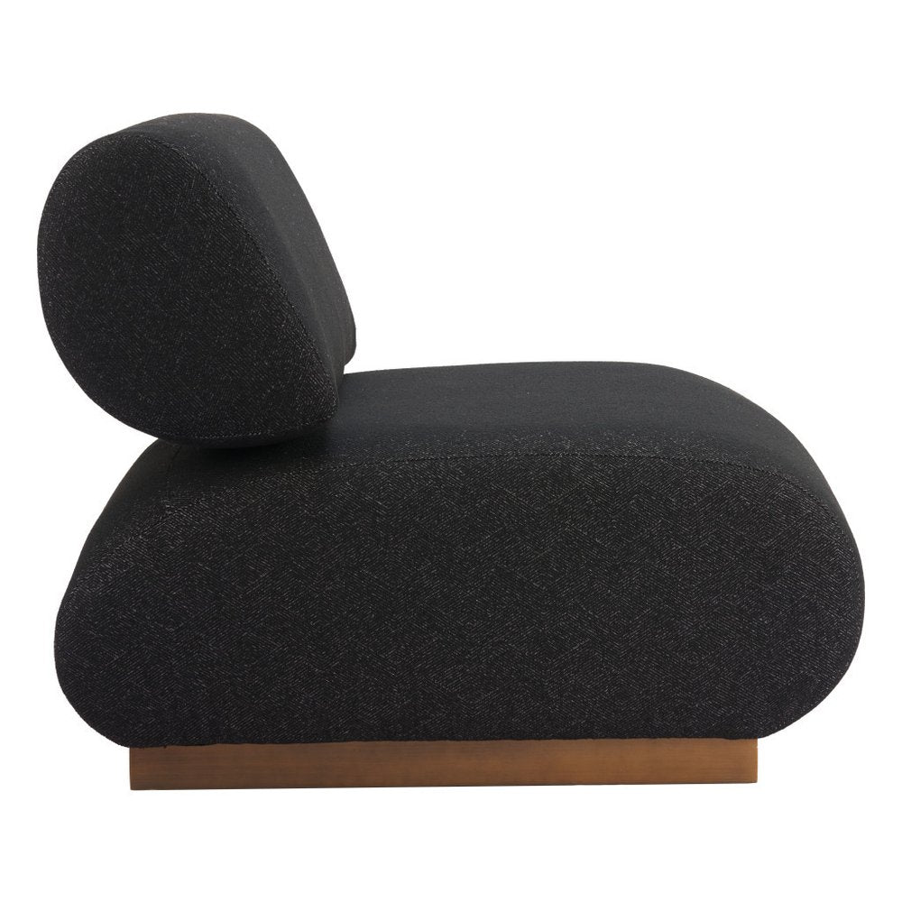 34" Black and Bronze Slipper Chair