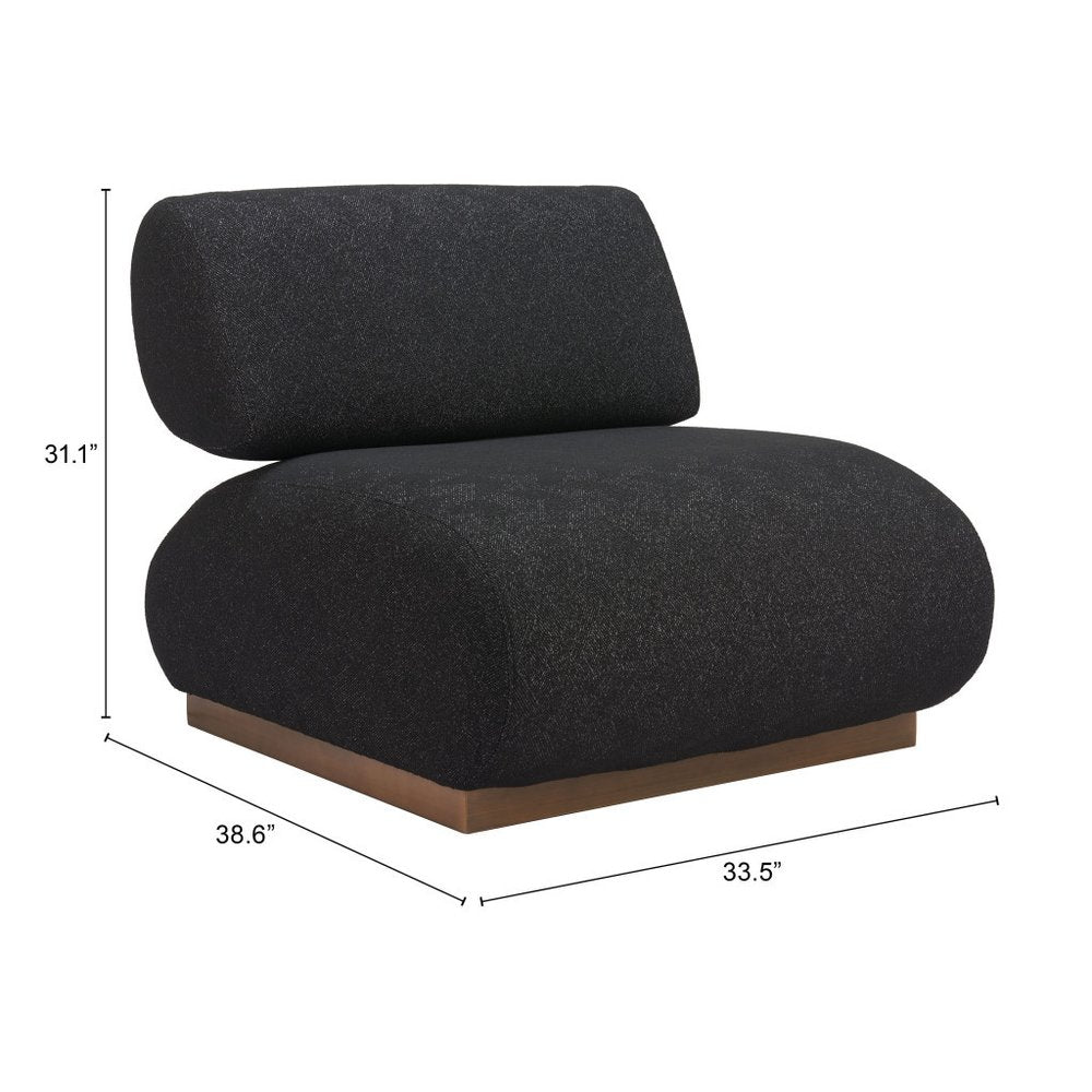 34" Black and Bronze Slipper Chair