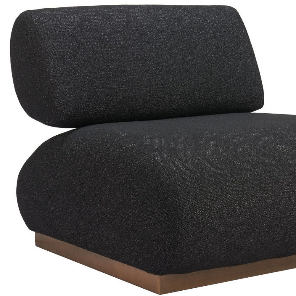 34" Black and Bronze Slipper Chair